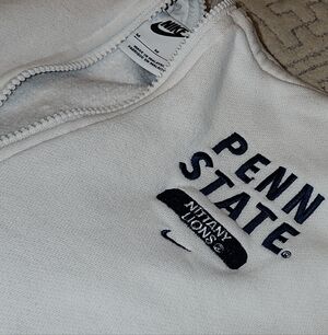 Men's Nike Natural Penn State Nittany Lions Team Stack Club Half-Zip Hoodie
